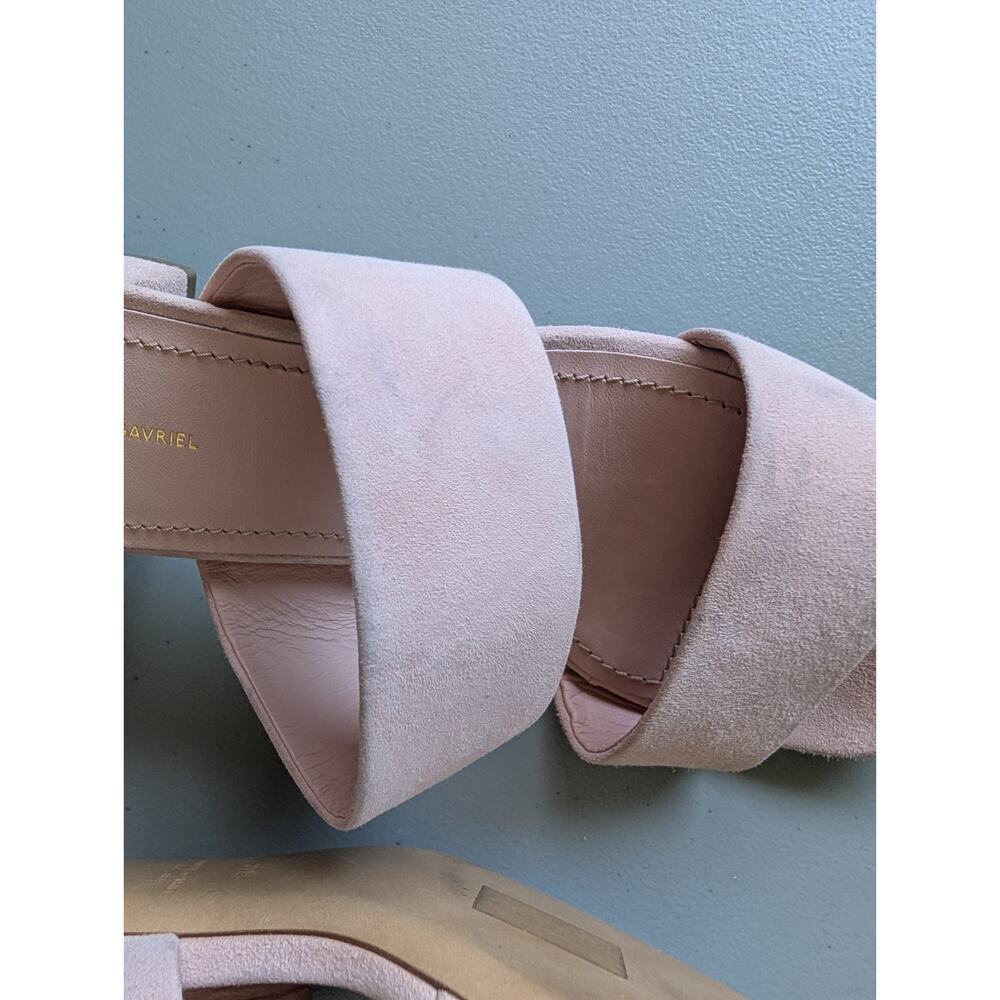 Defect New Mansur Gavriel Suede Double Strap 40mm Sandal Size 37.5 Light Pink - Picture 8 of 11